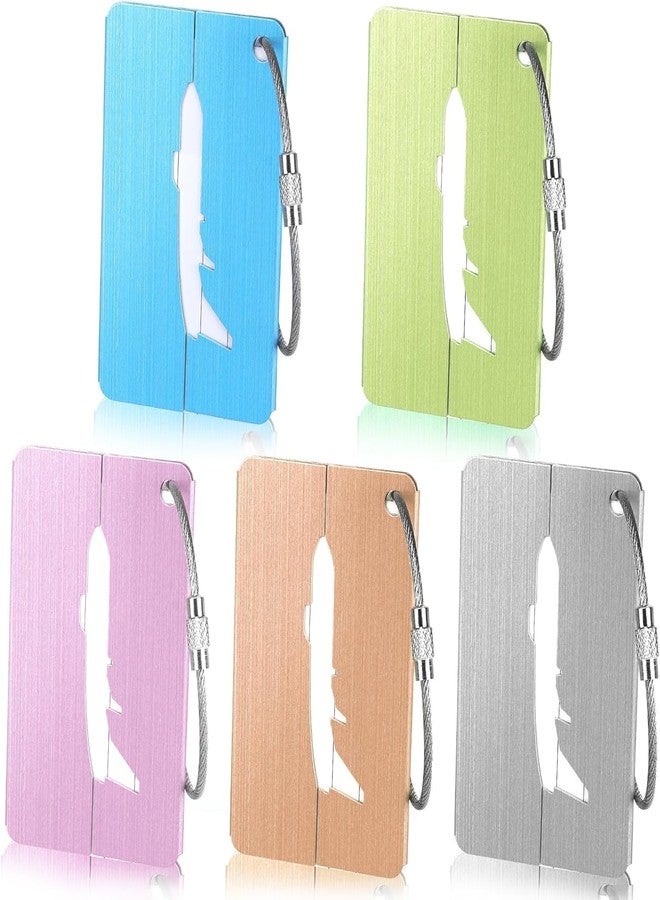 Evaluemart (Set of 4) Aluminum Alloy Metallic Luggage Tags Handle Wraps with Stainless Loop Anti-Break for Travel Identification Suitcase Bag Tag, School & Office Bags Mix Design and Colour - Image 2